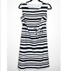Motherhood Maternity Black and White Striped Sleeveless Dress
